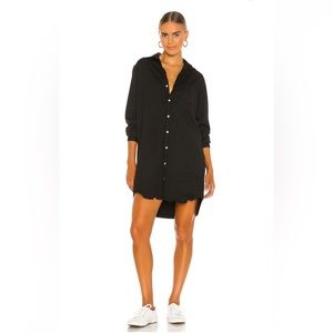 Mary Woven Button Up Dress in Blackout